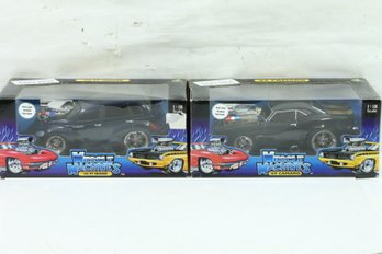 Pair Of Vintage Muscle Machine 1/18th Scale Collector Cars 1969 Camaro & 00 PT Cruiser