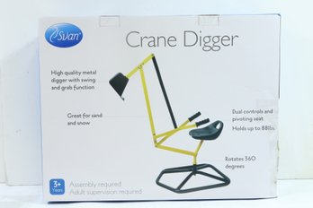 Svan Ride On Crane Digger With Stabilizing Base - Kids Digging Outdoor Play Toy