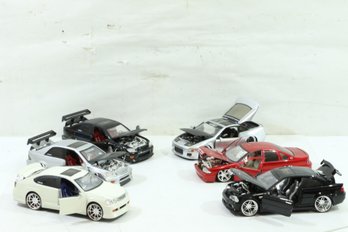 Group Of 6 Collector 1/18th Scale Import Race Cars Mostly Jada