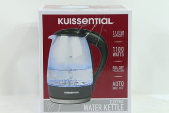 Kuissential Stainless Steel Electric Water Kettle, LED Light Indicator, Black, 1.7 Liter