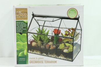 Deco Glass Terrarium For Succulent & Air Plant- Hinged Roof Shaped For Indoor New