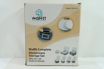 Woffit WF5415 Gray Felt Protector Complete Dinnerware Storage Set Service For 12