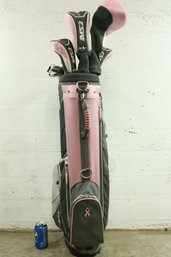 Rare Lady Hagen Inspire Women's Right Handed Golf Set With Head Covers Breast Cancer Edition