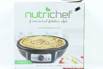 NutriChef PCRM12 Electric Crepe Maker / Griddle Hot Plate Cooktop Round 12''