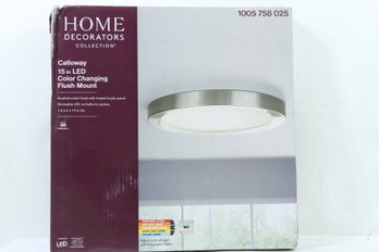 Home Decorators Collection 15 In. Brushed Nickel Selectable LED Flush Mount