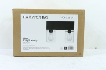 Hampton Bay Regan 12.75 In. 2-Light Matte Black Bathroom Vanity Light