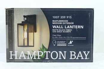 Hampton Bay Maplebrook 13.6 In. Matte Black With Gold Accents 1-Light 1007359915