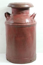 Vintage Large Size Painted Red Milk Can