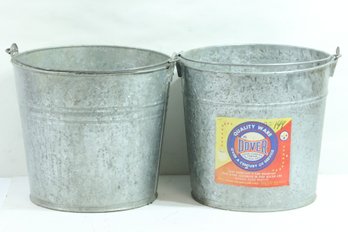 Pair Of Vintage Galvanized Buckets Dover