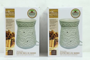 Pair Of Deco Designs Electric Wax & Oil Warmers New