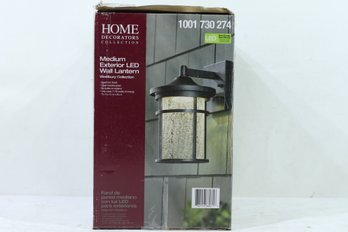 Home Decorators Aged Iron Outdoor LED Wall Lantern W/Crackle Glass New