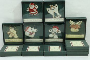 Group Of Vintage  Hearts & Flowers *All Hearts Come Home For Christmas* Ornaments New