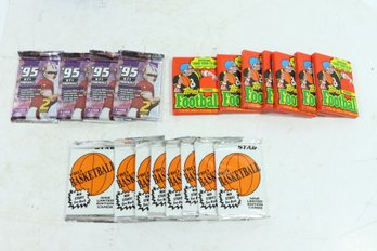 Group Of Un-Opened Sports Card Packs 1990 & 95 Topps Football & 1993 Star Basketball