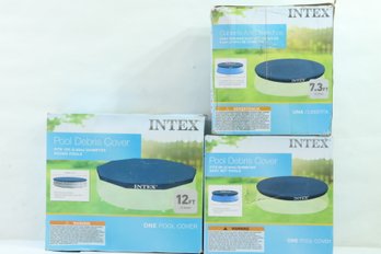 Group Of 3 Intex Pool Covers Includes 12', 7.3' & 8' New
