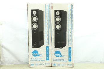 Pair Of Vintage 300 Watt Theatre Innovation Tower Speakers New In Boxes