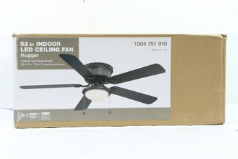 Hugger 52 In. LED Indoor Black Ceiling Fan With Light Kit