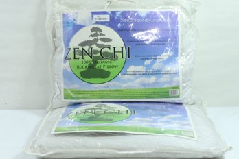 2 ZEN CHI Buckwheat Pillow- Organic Twin Size (20'X26') W Natural Cooling