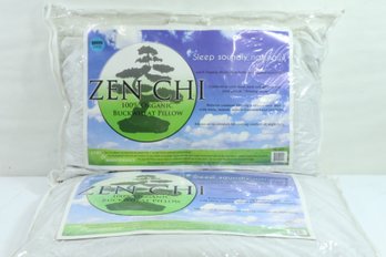 Pair Of Zen Chi Buckwheat Pillow- Organic Queen Size (20'X30') W Natural Cooling