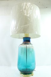 Crestview Collection Hand Blown Blue Glass Lamp