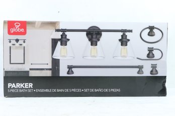 Globe Electric Parker 3-Light Oil Rubbed Bronze 5-Piece Bath Light Set