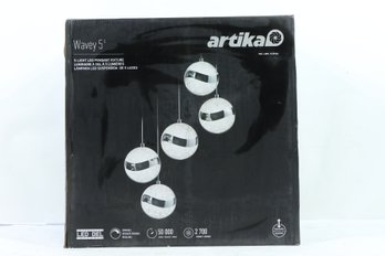 Artika Wavey 5-Light LED Pendant Fixture Dimmable 2700 Lumens Warm White 3000K