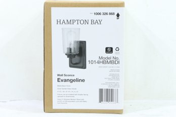 Hampton Bay Evangeline 4.5 In. 1-Light Matte Black Indoor Wall Farmhouse Sconce