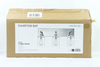 Hampton Bay Regan 21 In. 3-Light Chrome Bathroom Vanity Light With Clear Glass