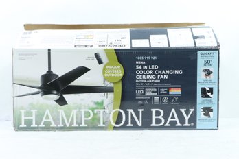 Hampton Bay Mena 54 In. LED Indoor/Outdoor Matte Black Ceiling Fan With Light