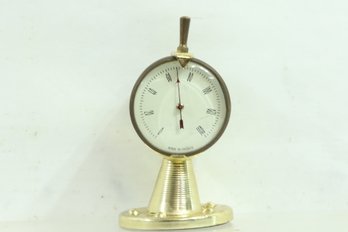 Vintage 4.5' Brass Desk Thermometer Made In France Train Controls