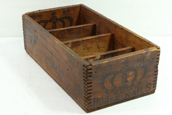 Antique Wood Horse Nails Box
