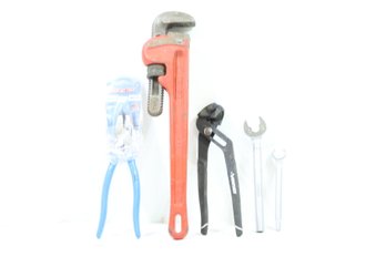 Group Of Misc Plumbing Wrenches Pipe Wrench & Others