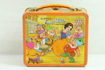 Vintage Walt Disney Snow White & Seven Dwarfs Metal Lunchbox Aladdin 1975