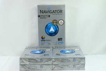 5 Reams Of Navigator Platinum Paper, 99 Brightness, 24 Lb, 11 X 17, White