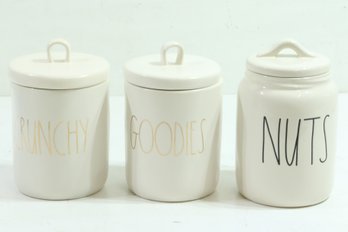 Group Of 3 Rea Dunn Jars Includes Nuts, Crunchy & Goodies