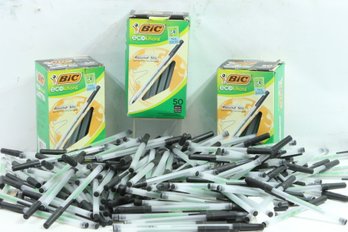 Large Group Of Bic Black Ballpoint Pens New
