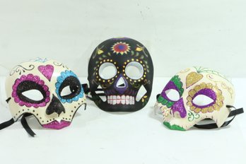 Group Of 3 Hand Painted Party/Halloween Masks.