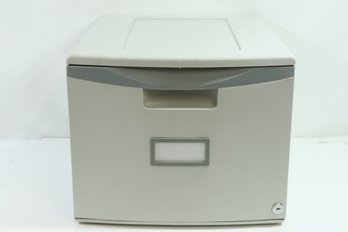 Storex Plastic One-Drawer File Cabinet  Locking Document Organizer For Home