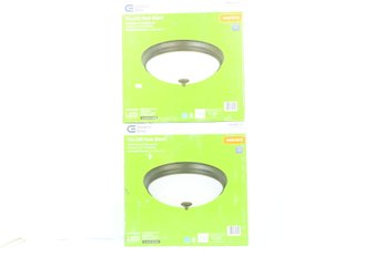 2 CE 13' 60-Watt Equivalent Oil Rubbed Bronze LED Flush Mount Light Fixture