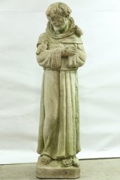 Vintage Concrete Statue  Of St. Francis Very Heavy 4 Feet Tall