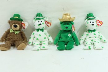 Group Of 4 St. Patrick's Day Beenie Babies With Tags