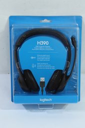 Logitech H390 - USB Computer Headset Noise Cancelling Mic Conference Zoom, NEW
