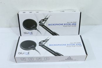 2 Blucoil Audio All In One Microphone Boom Arm Plus Pop Filter New