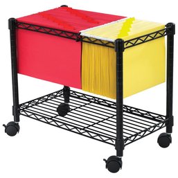 Safco 5201BL 24' X 14' X 20 1/2' Black One-Shelf Wire File Cart