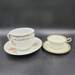 2 Sets Of Vintage  Porcelain Tea / Coffee Cup Sets