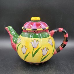 Ceramic Hand Painted Teapot By Nilson And Louis - Excellent!