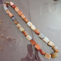 21'  Polished Smooth Agate Knotted Necklace - Nice!