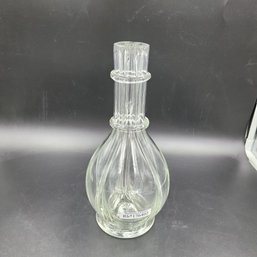 Antique  11' French Four Chamber Clear Blown Glass Decanter Bottle