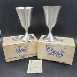 Pr Of Steiff Pewter Goblets Wine Cups In Original Box