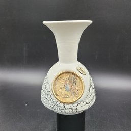 6' Ceramic Vase With Side Etched Plaque Made By Berger Italy Di Paolo Cioccia