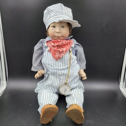 23' Lee Middleton Railroad Conductor Doll Bubba Chubbs - Hand Signed 1984
